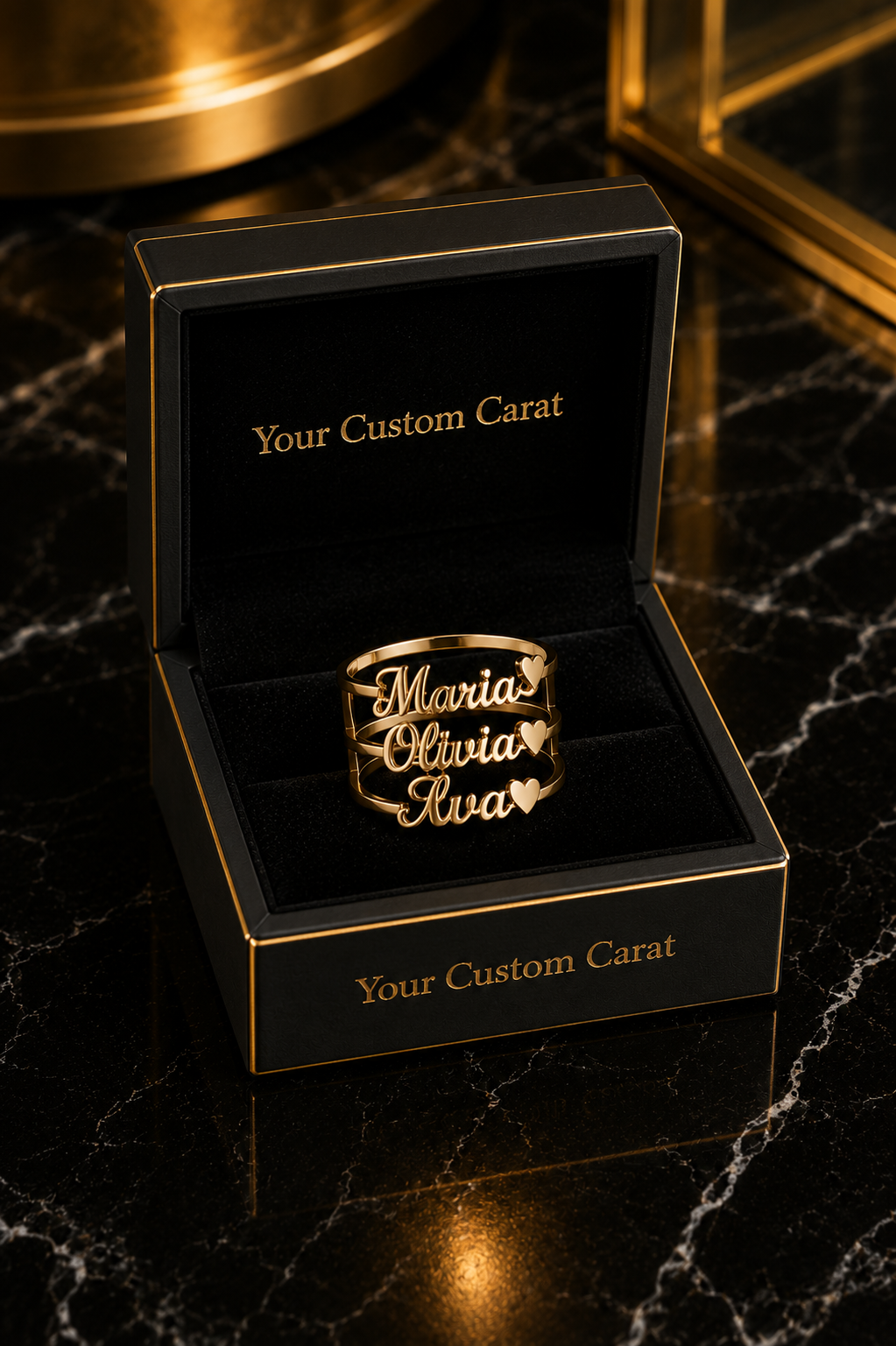 Personalized Three Layer Name Ring – Luxury Custom Jewelry