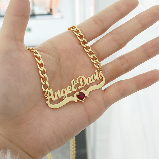 Personalized Heart Birthstone Necklace – Luxury Custom Jewelry