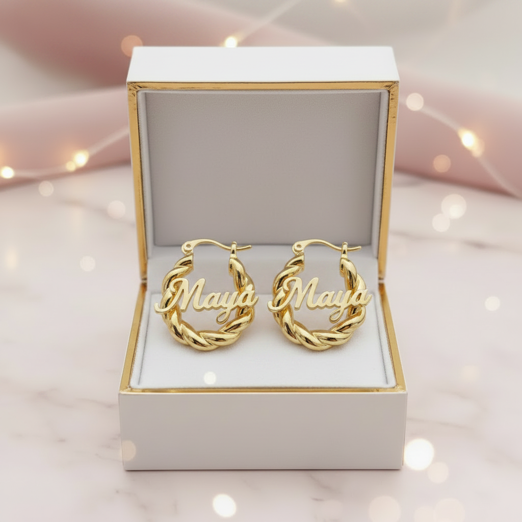 Personalized Twist Earrings – Luxury Custom Jewelry