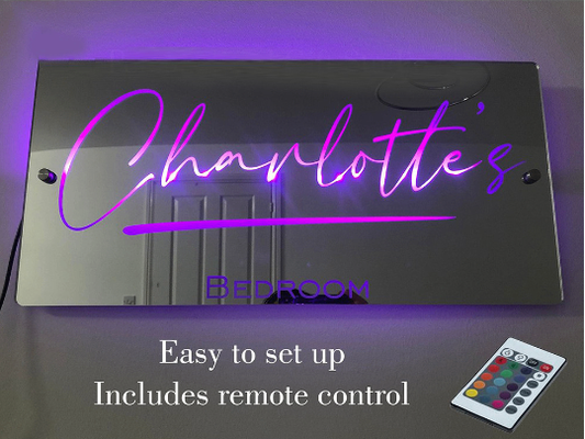 Personalized LED Mirror Light Decor – Custom Name Edition