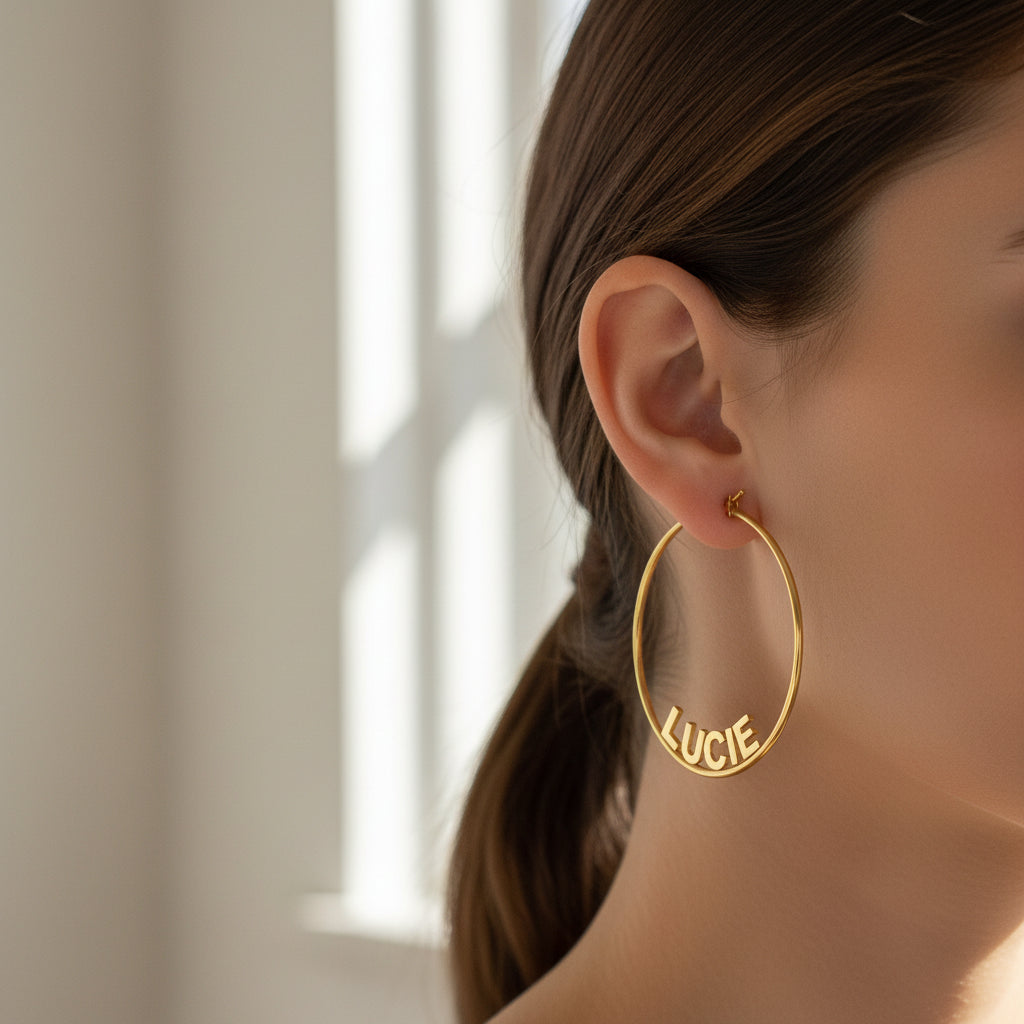 Personalized Name Hoop Earrings – Luxury Custom Jewelry