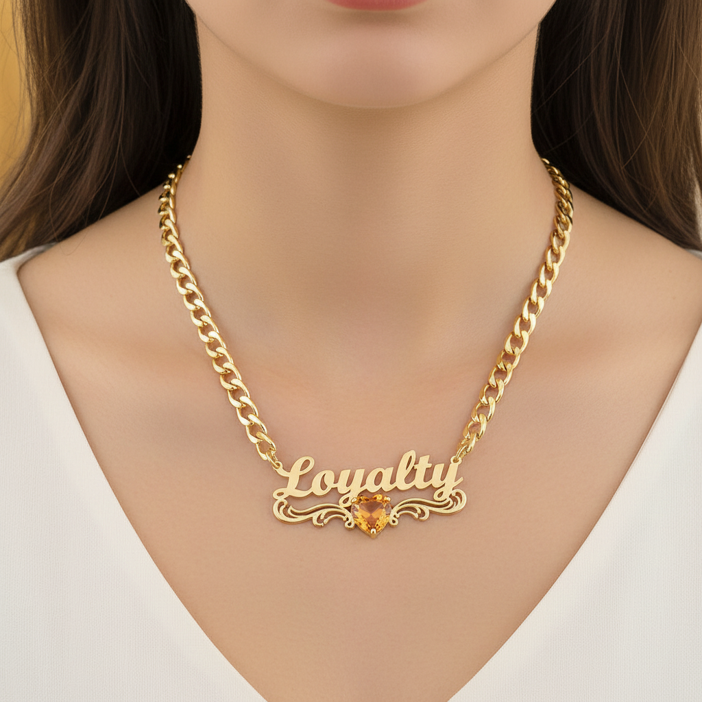 Personalized Heart Birthstone Necklace – Luxury Custom Jewelry